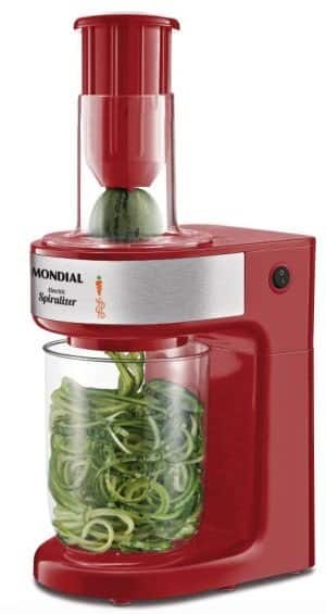 Electric Spiralizer Red - Espaguete de abobrinha ao molho pesto