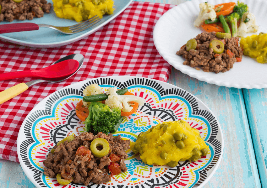 Carne com purê e vegetais à oriental Bonduelle