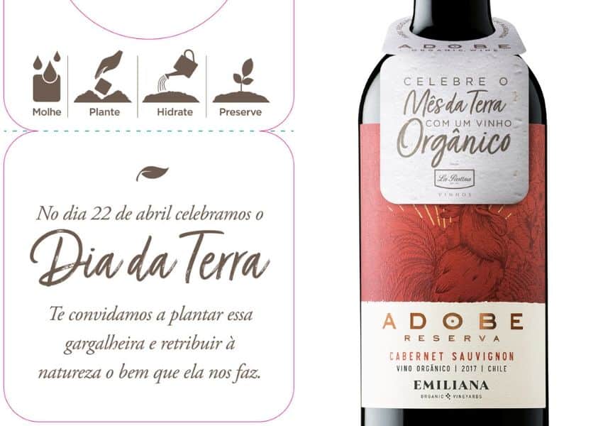 DIA DA TERRA: VINHOS EMILIANA TERÃO GARGALHEIRA GERMINÁVEL COM SEMENTES DE MARGARIDA