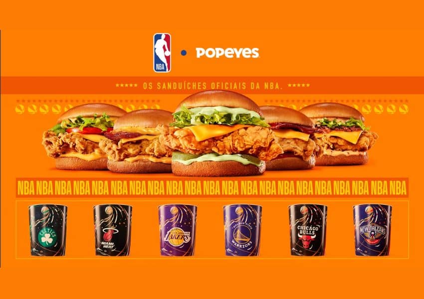 POPEYES lanca sanduiches inspirados nos times da NBA