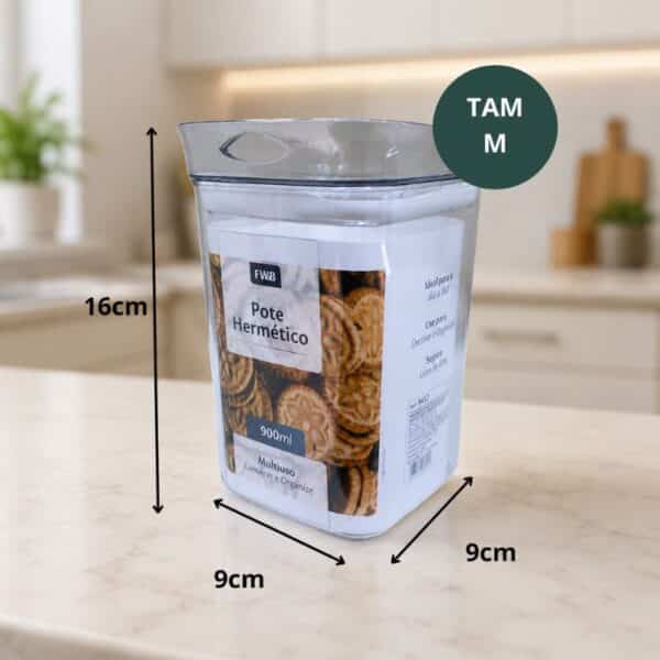 Kit com 3 Potes Herméticos para Mantimentos (Tamanhos P, M e G) - Imagem 2