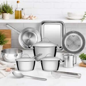 Jogo de Panelas Tramontina Aço Inox 10 Peças - Linha Allegra