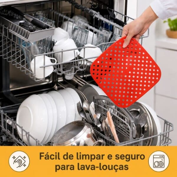 Tapete Protetor de Silicone Antiaderente para Air Fryer - Imagem 2