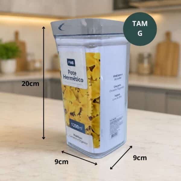 Kit com 3 Potes Herméticos para Mantimentos (Tamanhos P, M e G) - Imagem 4