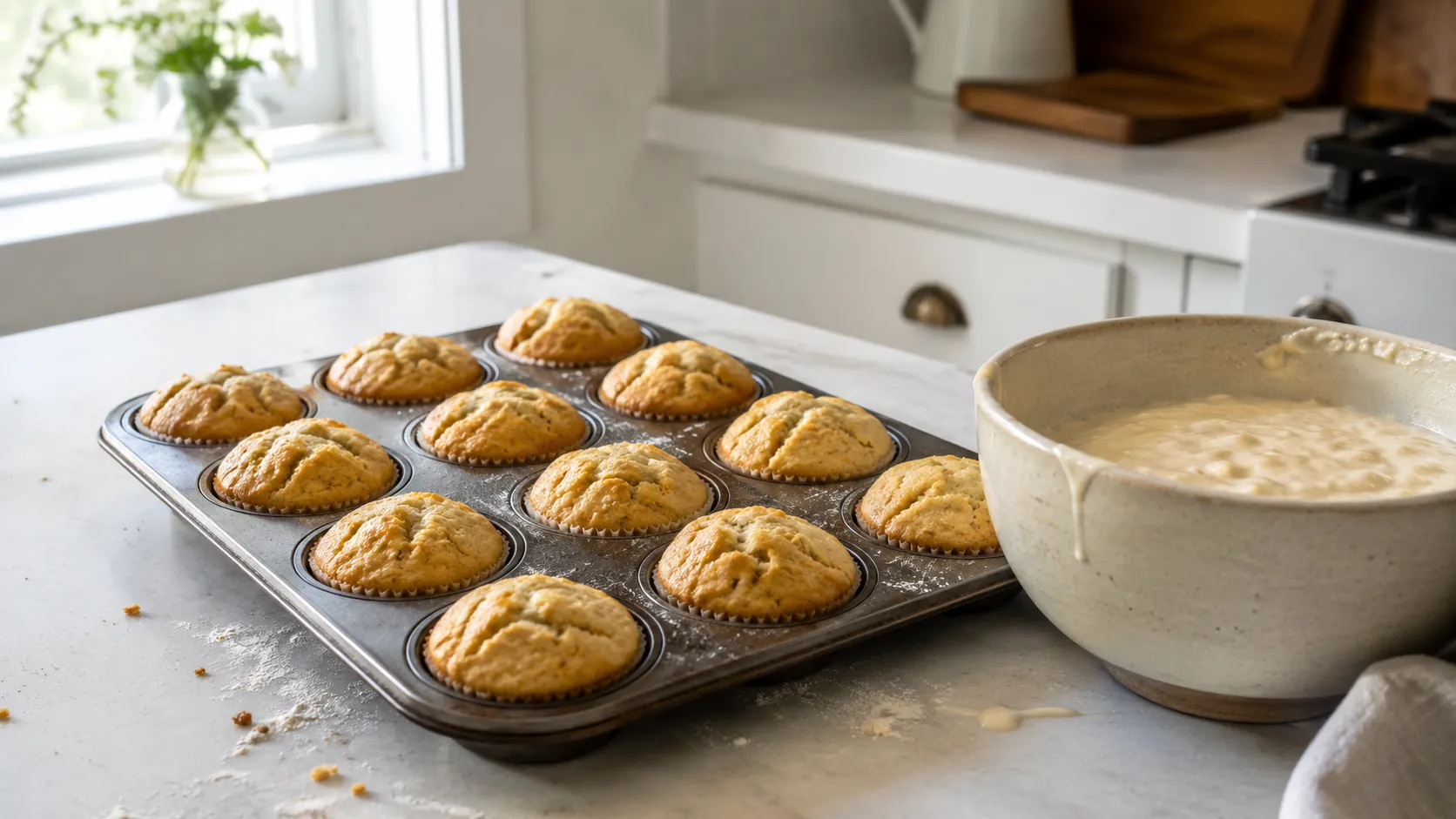 Muffins com Sobras de Fermento Natural