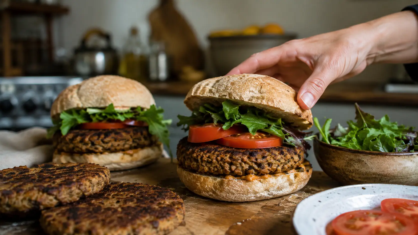 Hambúrguer de Lentilha que Não Desmancha