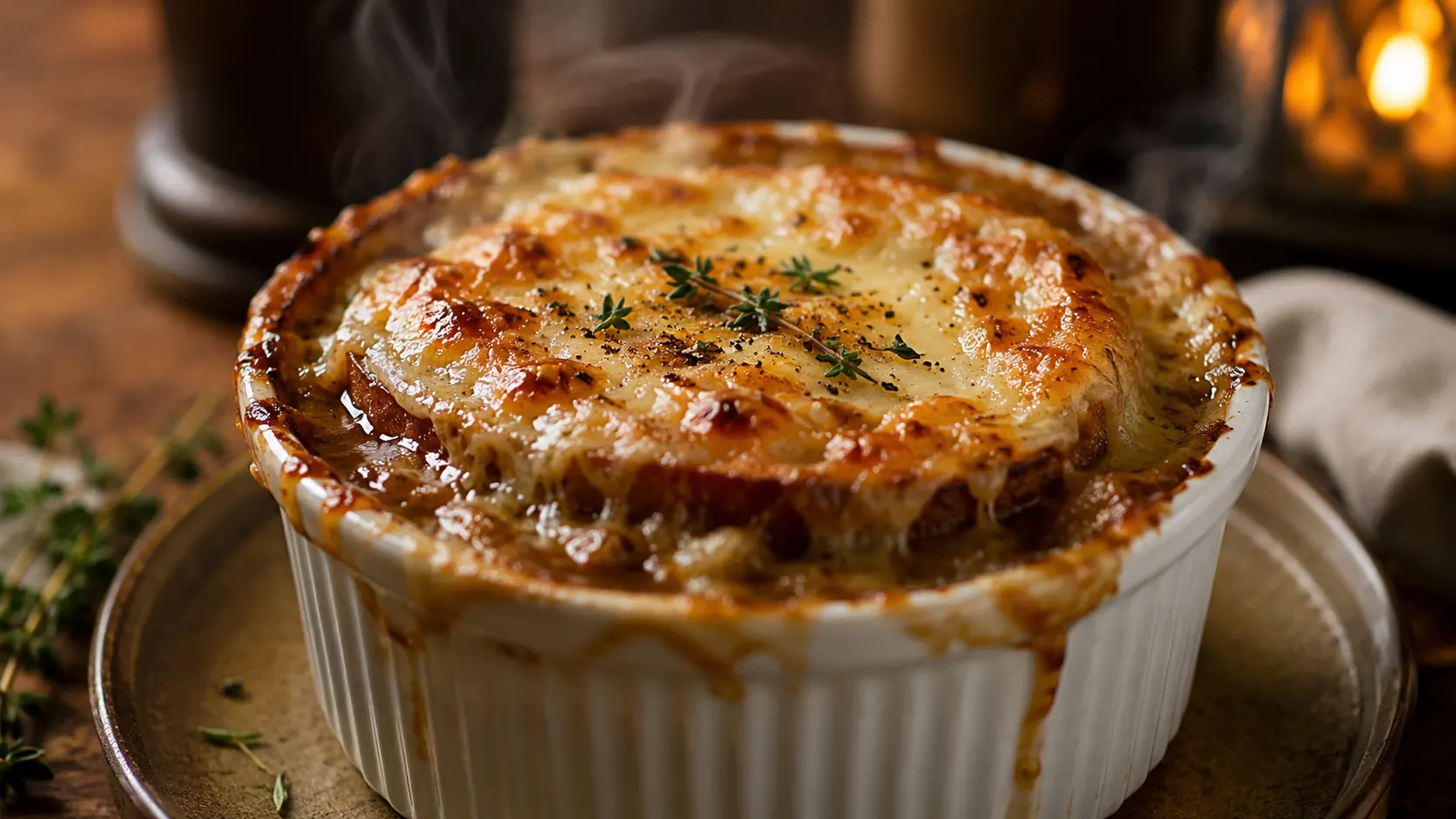 Sopa de Cebola Gratinada: Estilo Francês
